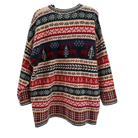 Vintage Laura Ashley Sweater Fair Isle Size XL 100% New wool Christmas Britain - Picture 5 of 6